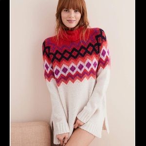 AERIE Oversized Fair Isle Turtleneck Sweater Sz M